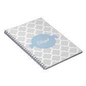 Sky Blue Quatrefolie Personalisiert Spiral Noteboo Notizblock (Rechte Seite)