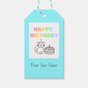 Sky Blue&Rainbow Happy GeburtstagsgeschenkTags Geschenkanhänger