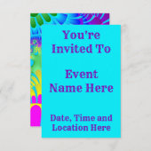 Sky Blue Rainbow Melt Einladung (Vorne/Hinten)