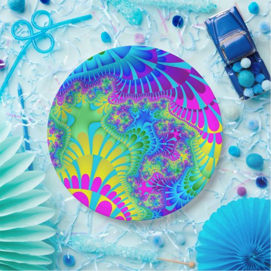 Sky Blue Rainbow Melt Pappteller (Party)