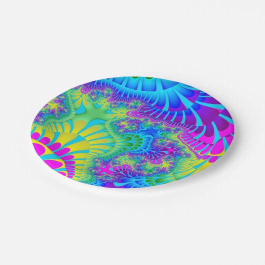 Sky Blue Rainbow Melt Pappteller (Schrägansicht)