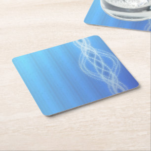 Sky Blue Rechteckiger Pappuntersetzer