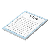 Sky Blue Retro Custom Checklist Lined Notizblock (Rotiert)