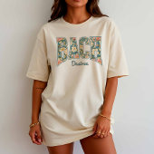 Sky Blue Retro Floral BACH Bridesmaid T-Shirt