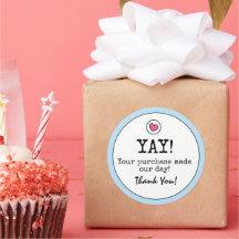 Sky Blue Retro mit Herz Business Vielen Dank