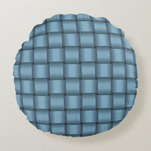 Sky Blue Ribbon Rundes Kissen