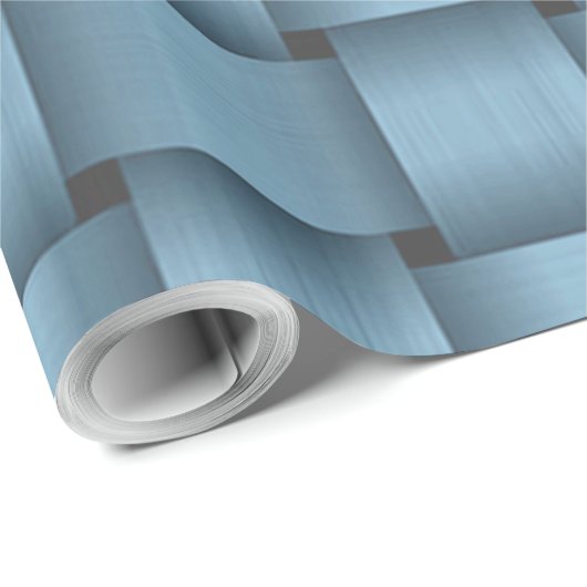 Sky Blue Ribbon Wrapping Paper Geschenkpapier (Rolleneckpunkt)