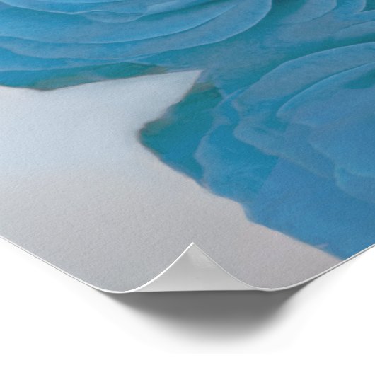 Sky Blue Rose 20 Table Wedding Seating Chart Poster (Ecke)