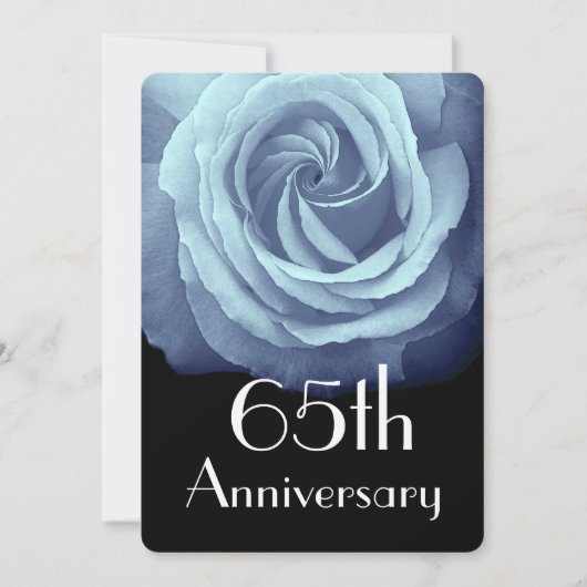 Sky Blue Rose A05 zum 65. Hochzeitstag Einladung (Vorderseite)