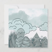 Sky Blue Sage Greenery Botanical Baby Boy Dusche Einladung (Rückseite)