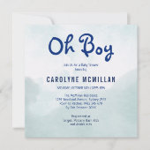 Sky Blue Sage Greenery Botanical Baby Boy Dusche Einladung (Vorderseite)