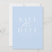 Sky Blue Save the Date ohne Foto QR-Code (Vorderseite)