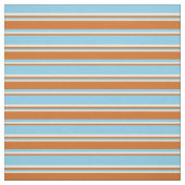 Sky Blue, Schokolade und Beige Streifen Stoff (Muster)