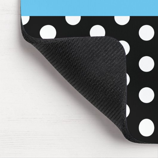 Sky Blue Schwarz-weiß Polka Dot Monogram Mouse Pad Mousepad (Ecke)