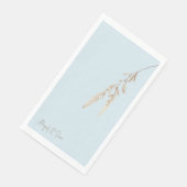 Sky Blue Script Custom Wedding Serviette (Ecke)