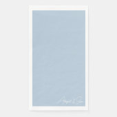 Sky Blue Script Names Wedding Serviette (Vorderseite)