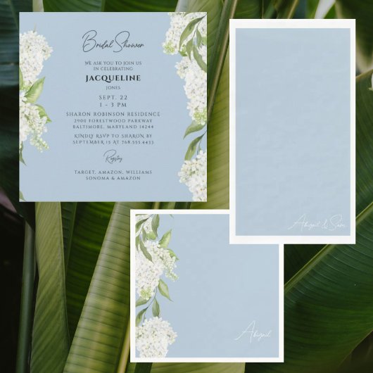 Sky Blue Script Names Wedding Serviette