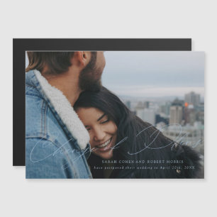 Sky Blue Scripted Hochzeitwechsel Magneteinladung