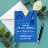 Sky blue Scrubs Nurse Dankeschön Card Ankündigung