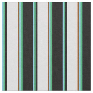 Sky Blue, Sea Green, Black, Lavender & Brown Stoff