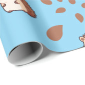 Sky Blue Seamless Wrapping Paper mit Igeln Geschenkpapier (Rolleneckpunkt)