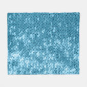 Sky blue shiny fabric with sequins, abstract backg fleecedecke (Vorderseite (Horizontal))