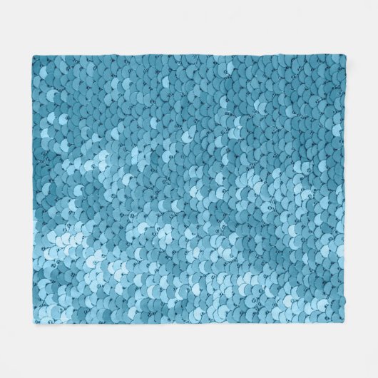 Sky blue shiny fabric with sequins, abstract backg fleecedecke (Vorderseite (Horizontal))