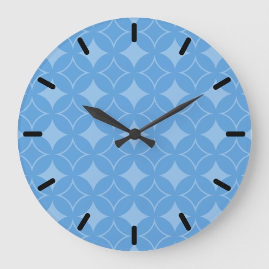 Sky blue shippo pattern große wanduhr (Vorderseite)