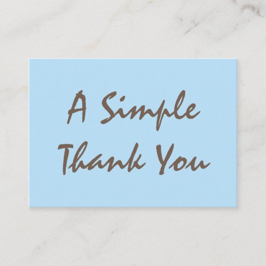 Sky Blue Simple Script Vielen Dank Visitenkarte (Vorderseite)