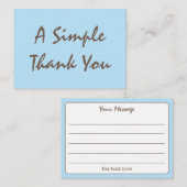 Sky Blue Simple Script Vielen Dank Visitenkarte (Vorne/Hinten)