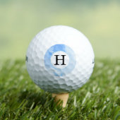 Sky Blue Simple Single Initial Golfball (Insitu T-Shirt)
