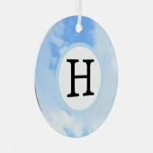 Sky Blue Simple Single Initial Ornament Aus Metall (Vorderseite Rechts)