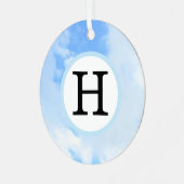 Sky Blue Simple Single Initial Ornament Aus Metall (Vorderseite links)