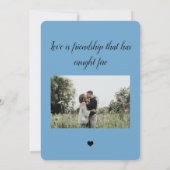 Sky Blue Simple Wedding Update 2 Foto Downsizing Ankündigung (Rückseite)