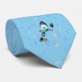 Sky Blue Snow Fall Fun Krawatte (Gerollt)
