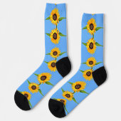 Sky Blue Socks mit Sonnenblumen Socken (Linkes Detail)
