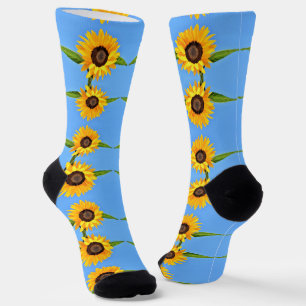 Sky Blue Socks mit Sonnenblumen Socken