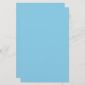 Sky Blue Solid Color Briefpapier (Vorne/Hinten)