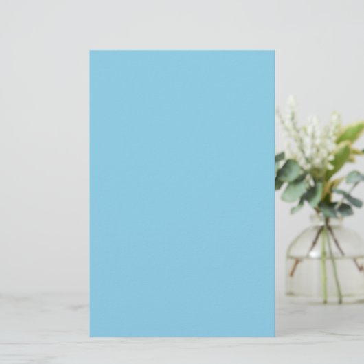 Sky Blue Solid Color Briefpapier (Stehend Vorderseite)