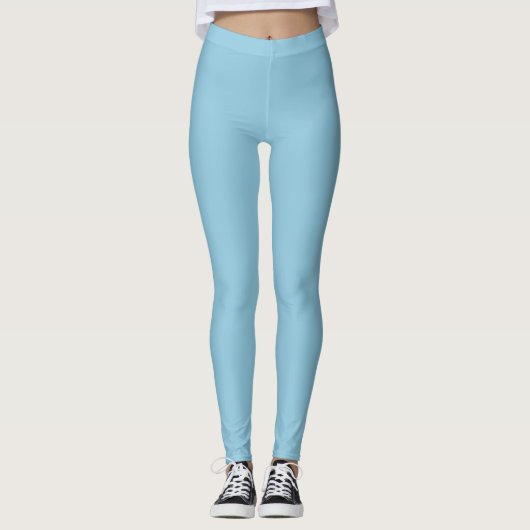 Sky Blue Solid Color Leggings (Vorderseite)