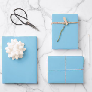 Sky Blue Solid Farbe Pastellfarbe Geschenkpapier Set