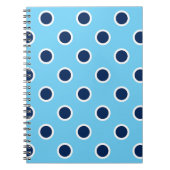 Sky Blue Spiral Notebook mit Navy Polka Dots Notizblock (Vorderseite)