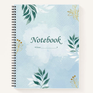Sky-Blue Spiral Notebook Notizblock