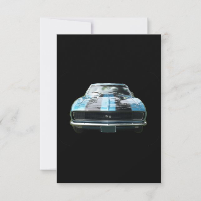 Sky blue SS Camaro mit schwarzen Streifen (Vorderseite)