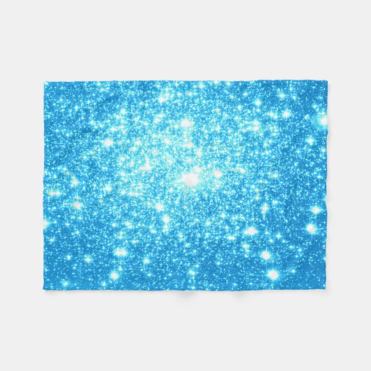 Sky Blue Stars Fleece Blanket (Vorderseite (Horizontal))