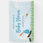 Sky Blue Stork Baby Dusche Banner (Vertikal)