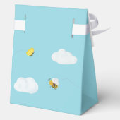 Sky Blue Stork Baby Dusche Custom Geschenkschachtel (Rückseite)