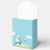 Sky Blue Stork Baby Dusche Custom Geschenkschachtel (Offen)
