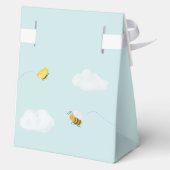 Sky Blue Stork Baby Dusche Custom Geschenkschachtel (Rückseite)