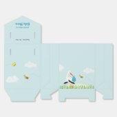 Sky Blue Stork Baby Dusche Custom Geschenkschachtel (Ungefaltet)